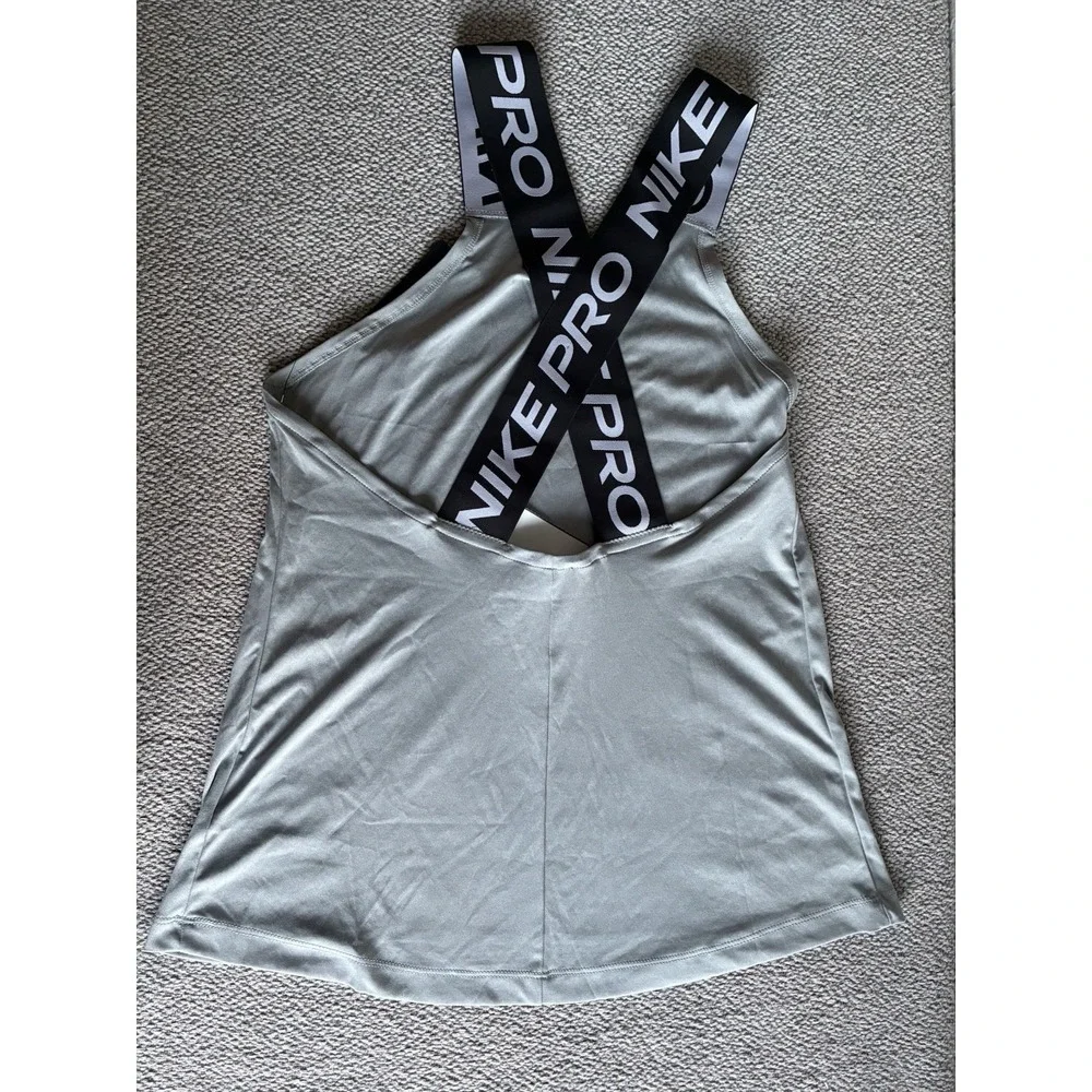Nike Pro Dri-FIT Gray Crossback Tank Top Women's Size S NWT Athletic Workout